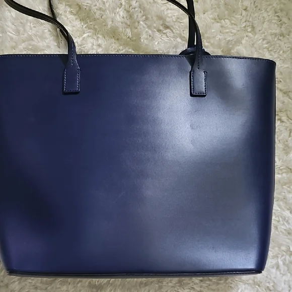 Kate Spade Navy Leather Tote with Tassel - Picture 8 of 11